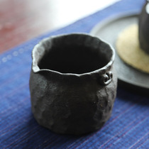 Retro Coarse Pottery handmade style Cup kung fu tea set tea ceremony accessories male Cup hand pinch tea maker ceramic Ruyi uniform Cup