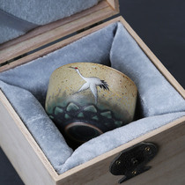 Chinese ceramic Huamei Kiln tea cup coarse pottery crane Zen tea set home tea cup tea cup Master Cup