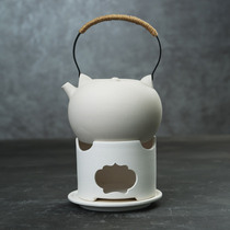 Chinese style coarse pottery alcohol stove boiled tea stove old rock mud simple heating base ceramic warm tea stove Chaoshan kung fu tea set