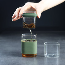 Heat-resistant glass kung fu tea set outdoor travel tea cup portable filter fast guest Cup Chinese Home Office set