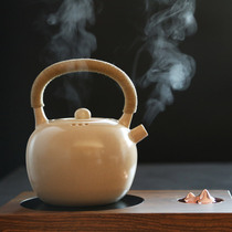 Large capacity pottery pot Japanese soda glaze boiling teapot bubble teapot white mud boiling water kettle electric pottery stove charcoal stove ceramic
