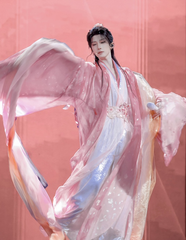 Liu Yu's Same Style Pink Ancient-Style Hanfu Fairy-Like Large-Sleeved Shirt Full Set of Traditional Costume for Stage Performance, Elegant Photo Shoot, and Dance for Men Liu Yu's Same Style Pink Ancient-Style Hanfu Fairy-Like Large-Sleeved Shirt Full Set of Traditional Costume for Stage Performance, Elegant Photo Shoot, and Dance for Men