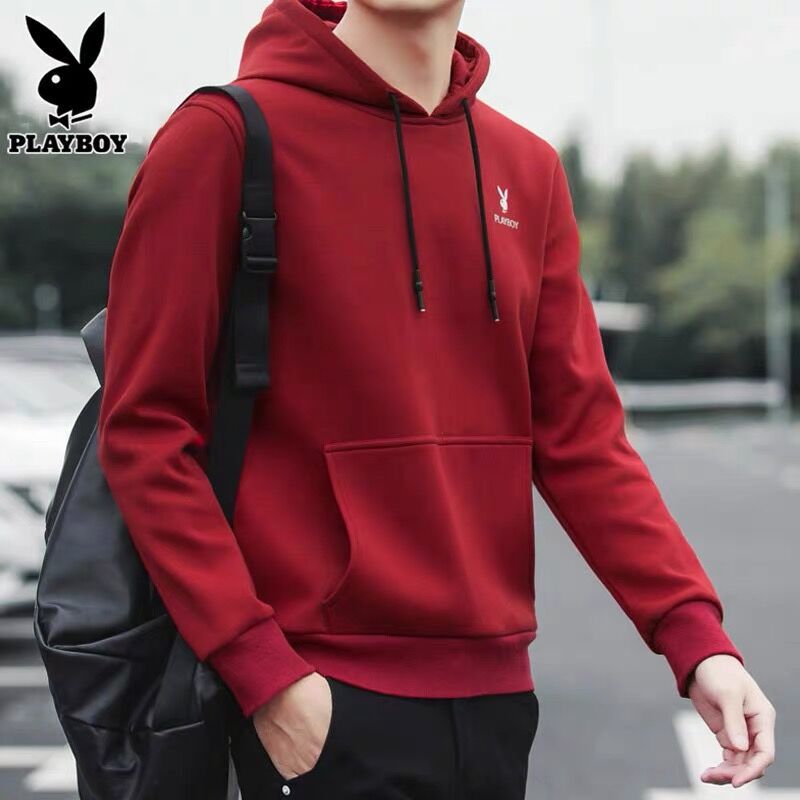 Playboy Hooded Sweatshirt for Men, Autumn and Winter New Trendy Pure Cotton Pullover Top, Casual Sports Long-Sleeved T-Shirt for Men Playboy Hooded Sweatshirt for Men, Autumn and Winter New Trendy Pure Cotton Pullover Top, Casual Sports Long-Sleeved T-Shirt for Men