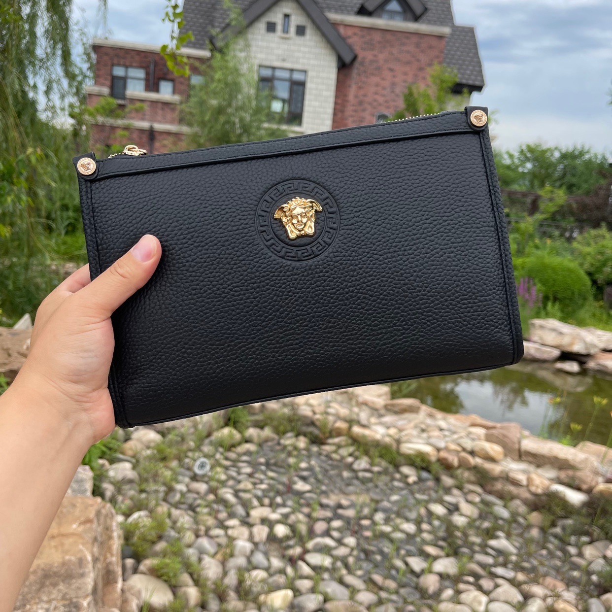 Man's handbag men's leather men's bag bag bag light luxury fashion envelope business hand grab bag