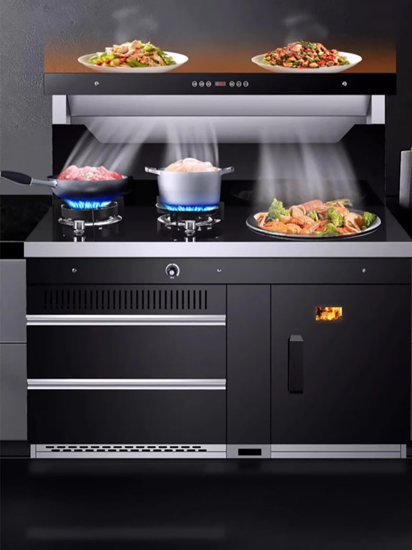 Jinjiuyuda Wood-Fired Stove Integrated Stove for Home Use in Rural Areas, Traditional Stove with Steaming and Baking Functions, New Type of Wood-Fired Stove, Smokeless Stove