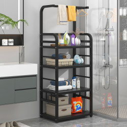 Bathroom Storage Rack, Floor-Standing Multi-Layer Storage Rack for Bathroom, Toilet, Washbasin, Towel Rack, Balcony Storage Rack