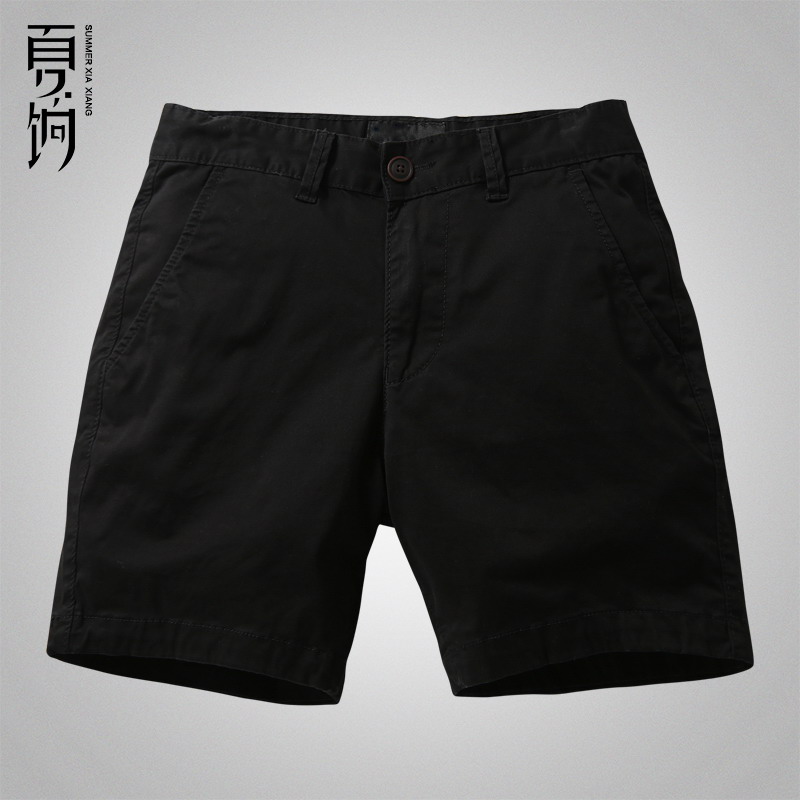 Blacksummer leisure time shorts elastic force Overalls tide Trousers Multicolor Three minutes of pants Beach pants Large underpants Four points Exposed knee