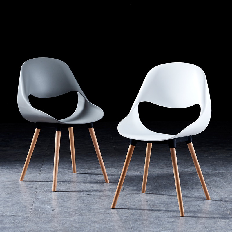 Nordic Home Solid Wood Book Table And Chairs Dining Room Creative Casual Chair Modern Minima Plastic Stool Backrest Chair Adults