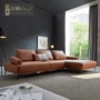 Sofa da Bắc Âu hiện đại kết hợp Ý tối giản lớp sofa da đầu tiên căn hộ nhỏ phòng khách nội thất sáng tạo - Ghế sô pha sofa gỗ nguyên khối