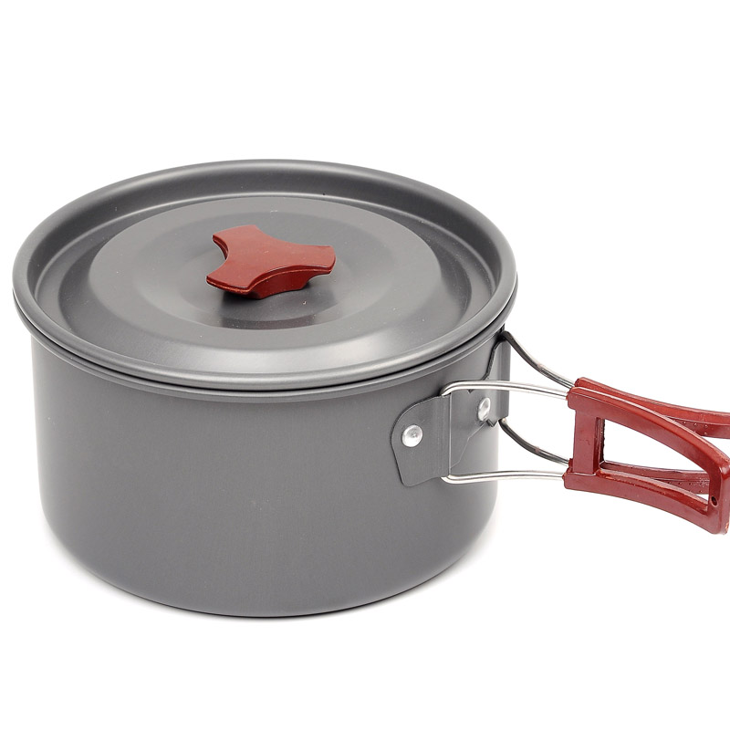 Outdoor set of pots 2-3 people picnic camping set of pots Portable field cookware Single pot field picnic pot