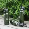 Stainless steel double-layer thermos bottle army green 304 thermos cup Water cup outdoor camping sports kettle Military fan mountaineering