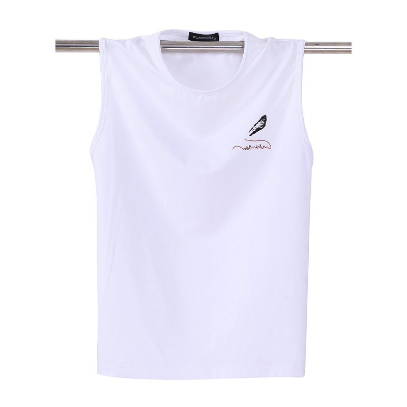 Áo len nam mùa hè thấm mồ hôi cotton size lớn cổ tròn áo thun thể dục rộng rãi cộng với chất béo cộng với không tay áo 3 lỗ nam rộng nách