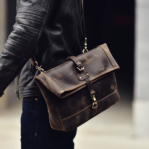 Кожаная трендовая сумка на одно плечо, сумка через плечо, воловья кожа