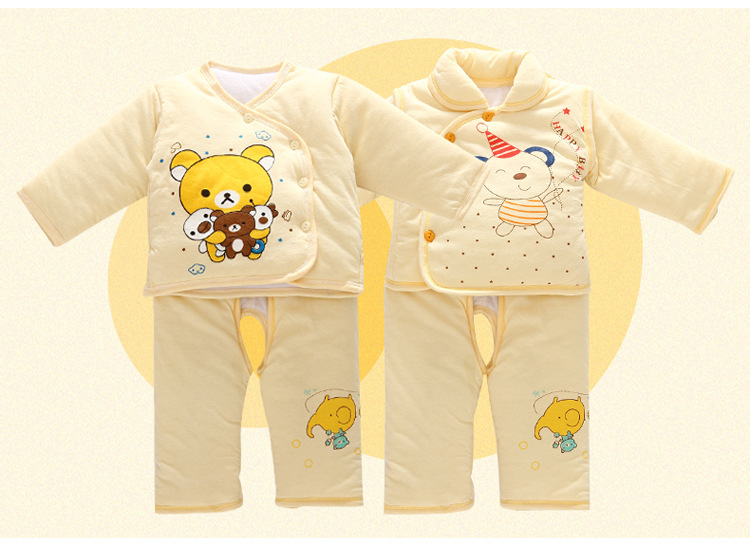 Mùa đông dày lên ấm áp quần áo sơ sinh cotton bộ quà tặng trẻ sơ sinh đồ lót trẻ sơ sinh quần áo hộp quà sơ sinh đẹp