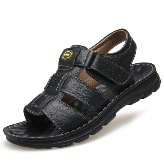 Men's shoes 45 sandals 46 widened 47 plus fertilizer plus size 48 middle-aged and elderly beach shoes 49 leather 50 soft bottom Velcro