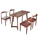 Ресторанные стулья обеденный стул Северный задний стул Iron Art Home Минималистское творческое имитация деревянного кафе ретро -рога