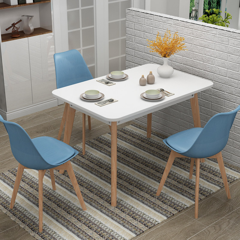 Nordic Small Dining Table Brief About 4 People Creative Small Household Type Home Rectangular Table Solid Wood Multifunction Mini Dining Table