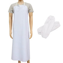 Also waterproof and greaser PVC (apron sleeves white) Anti-fouling short length money for men and women Kitchen Labor apron