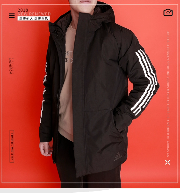 Adidas 18 mùa đông mới cotton nam ba áo khoác ấm áp CY8624 CW7564 DZ7575 - Quần áo độn bông thể thao