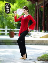 Classical dance practice suit Summer Chinese style national dance mesh top Body pants performance suit Body rhyme yarn clothes elegant