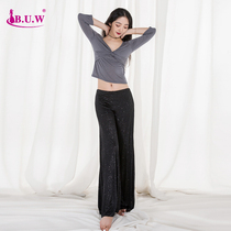 Belly dance practice suit summer 2021 new beginner oriental dance clothes belly cover-up top wide leg pants suit Western style