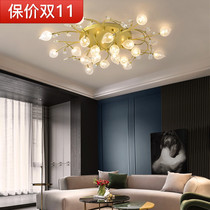 Living room lamp ceiling lamp modern simple light luxury bedroom lamp Net red creative flower romantic Crystal restaurant lighting