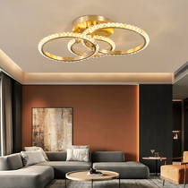 Full Copper Rear Modern Crystal Suction Dome Light Light Lavish Bedroom Round Bookhouse Nordic Home Creative Personality LED Luminaire