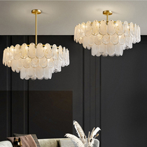 Nordic Full Copper Living Room Chandelia Crystal Lighting Method Vinystyle Retro Light Lavish Luminaire Modern Minimalist Feather Chandelia