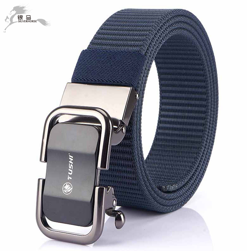 2021 new toothless automatic buckle belt nylon canvas belt outdoor leisure breathable belt