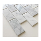 Мозаичная плитка из белого мрамора, большая белая перевернутая плитка для ванной комнаты, бара, душевой комнаты, художественная плитка для ванной комнаты