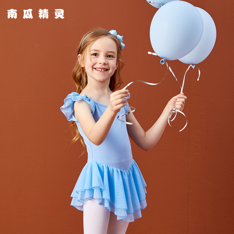 Children's dance dress rehearsal for female spring and summer short sleeve girl Chinese dance dance dress ballet Dancing dress body to perform