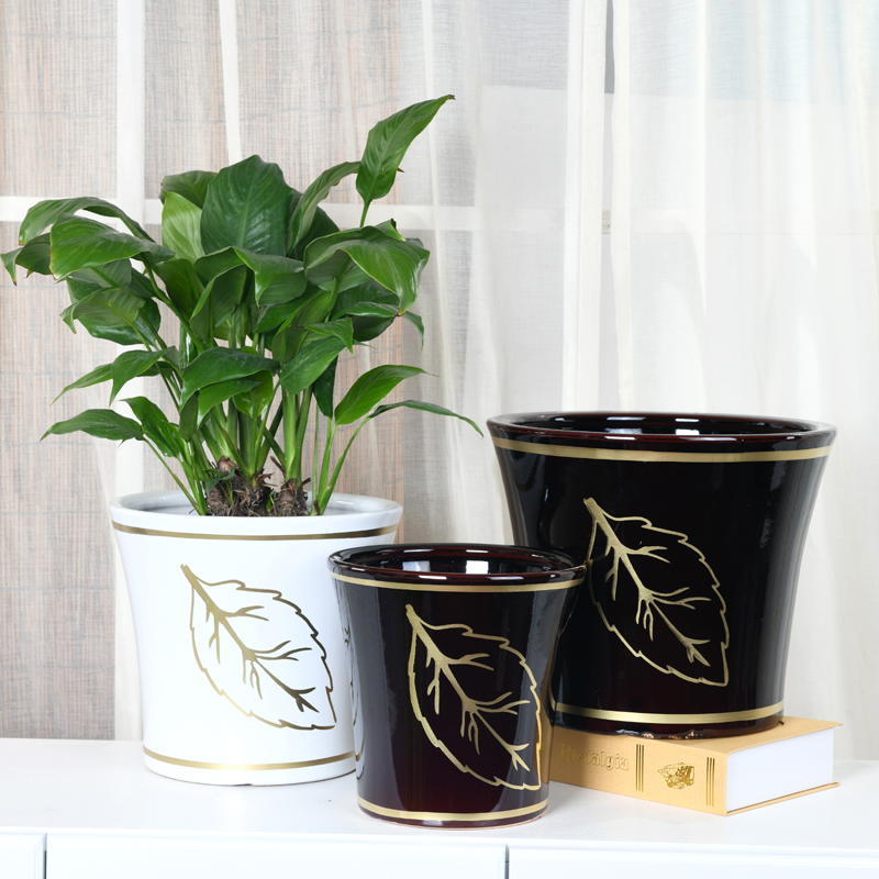 Extra large ceramic flower pot Chinese wind see colour white interior courtyard ground money tree tree planter bag in the mail