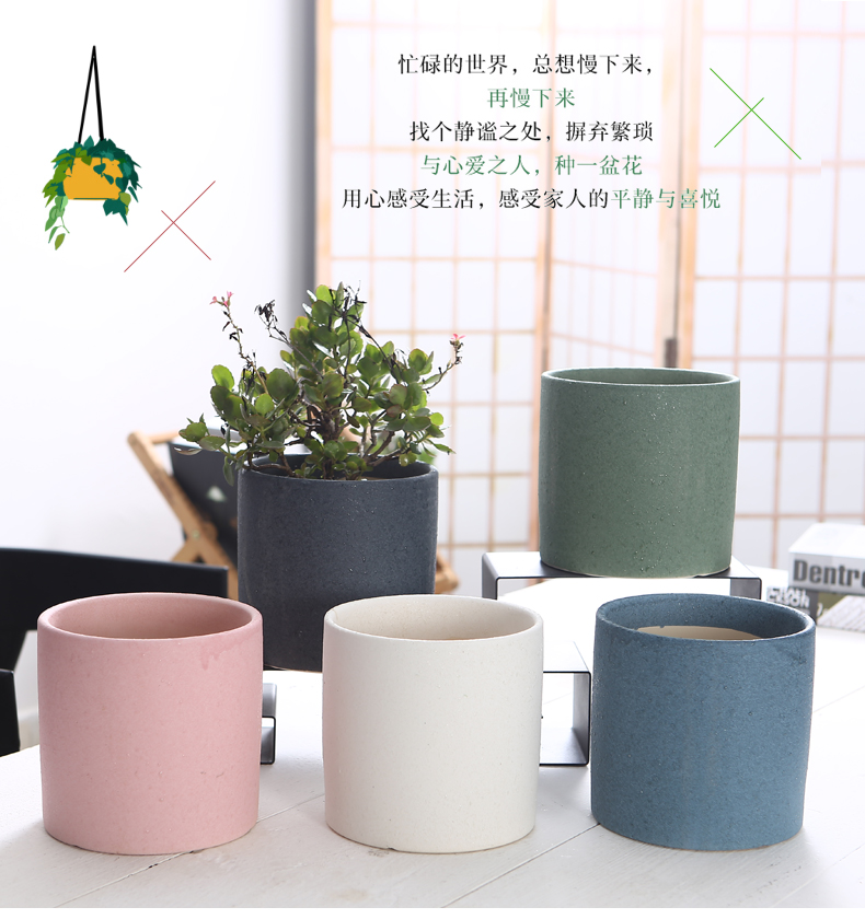 Round flowerpot ceramic Chinese wind extra large household indoor ground desktop other tiger orchid basin wholesale
