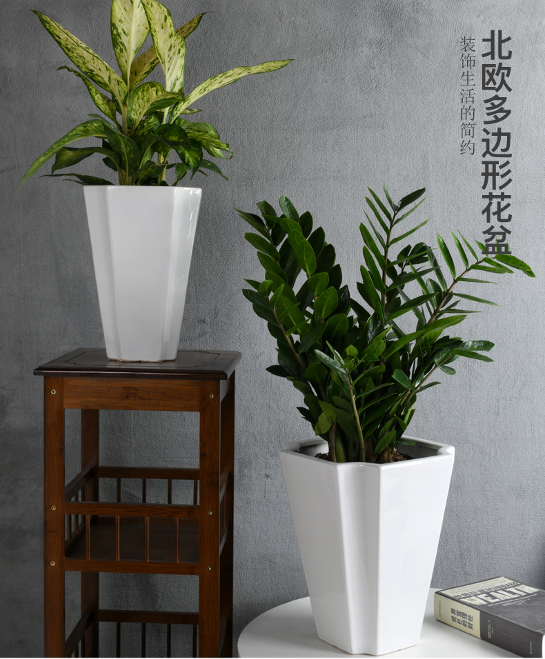 Extra large wholesale flower pot craft ceramics high com.lowagie.text.paragraph sitting room courtyard I household, green flowerpot pack mail to plant trees