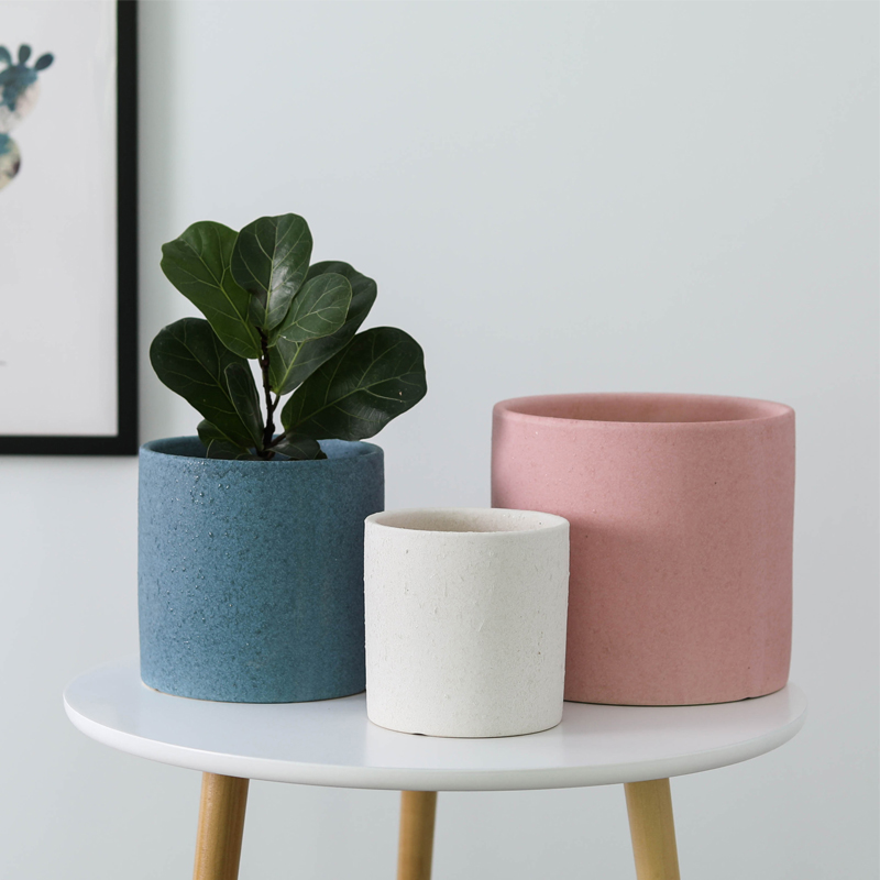Round flowerpot ceramic Chinese wind extra large household indoor ground desktop other tiger orchid basin wholesale