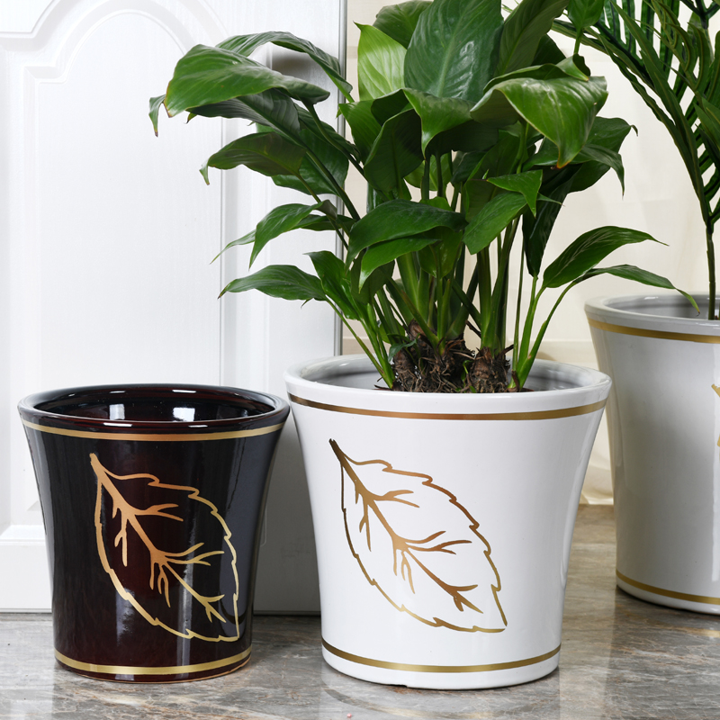 Extra large ceramic flower pot Chinese wind see colour white interior courtyard ground money tree tree planter bag in the mail