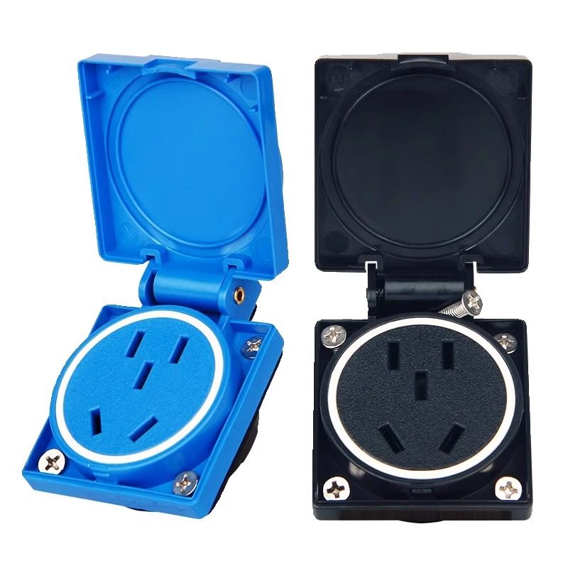 Waterproof Socket Panel 5-Hole 10A Three-Hole 16A Outdoor Rainproof Surface-Mounted Power Strip Charging Socket