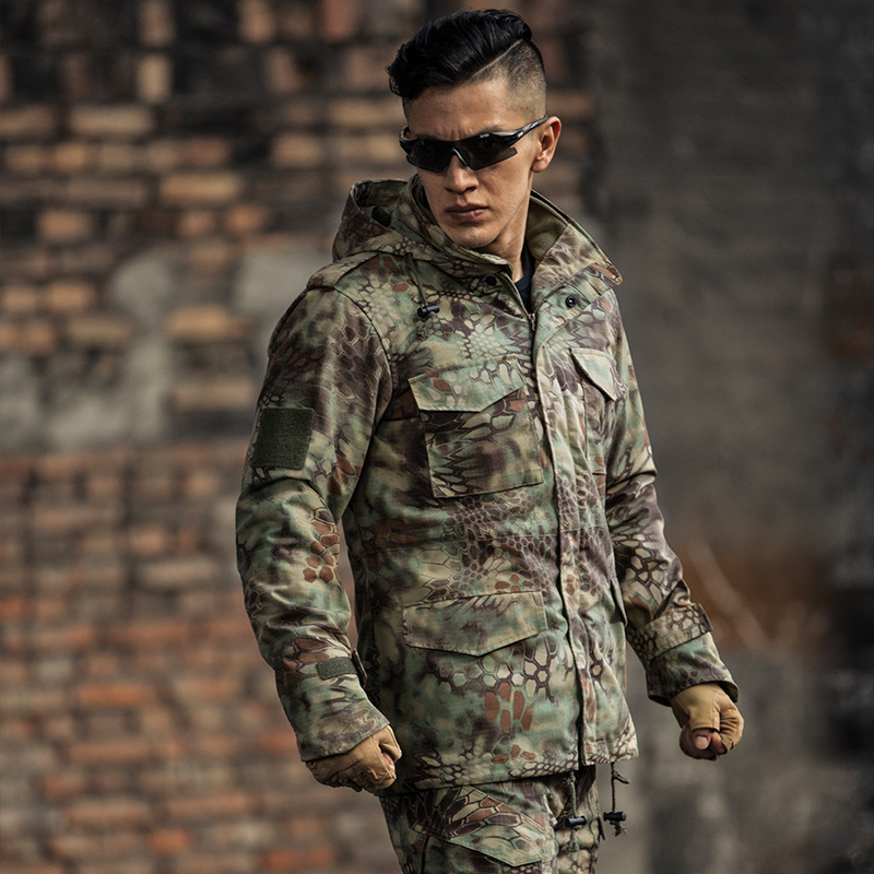 Military cotton coat men's army meme field tactics three-in-one camouflate outdoor short and cold and warm cotton clothing