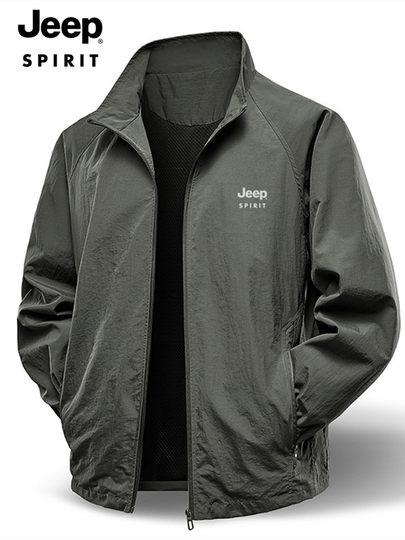 JEEP SPIRIT美式休闲运动外套男春秋季宽松户外防风防水冲锋夹克