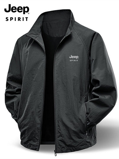 JEEP SPIRIT美式休闲运动外套男春秋季宽松户外防风防水冲锋夹克