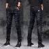 Quần jean nam Nam học sinh trung học cơ sở Slim Fit Bàn chân thon gọn Cá tính Quần nam Quần nam - Quần jean Quần jean