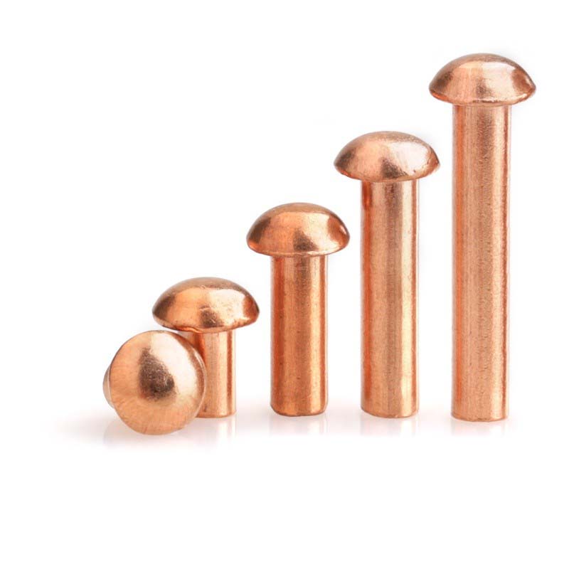 Copper round head rivet pure copper solid semi-round head knock rivet M2M2 5M3M4 * 3x4x5x6-50mm
