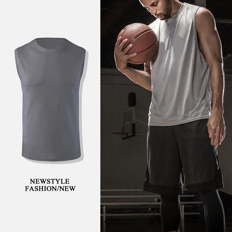 Fitness Clothes Men Basketball Loose Vest Sport Sleeveless Kan Shoulder Summer Running Suck Sweat Training Conserved Speed Dry T-shirt