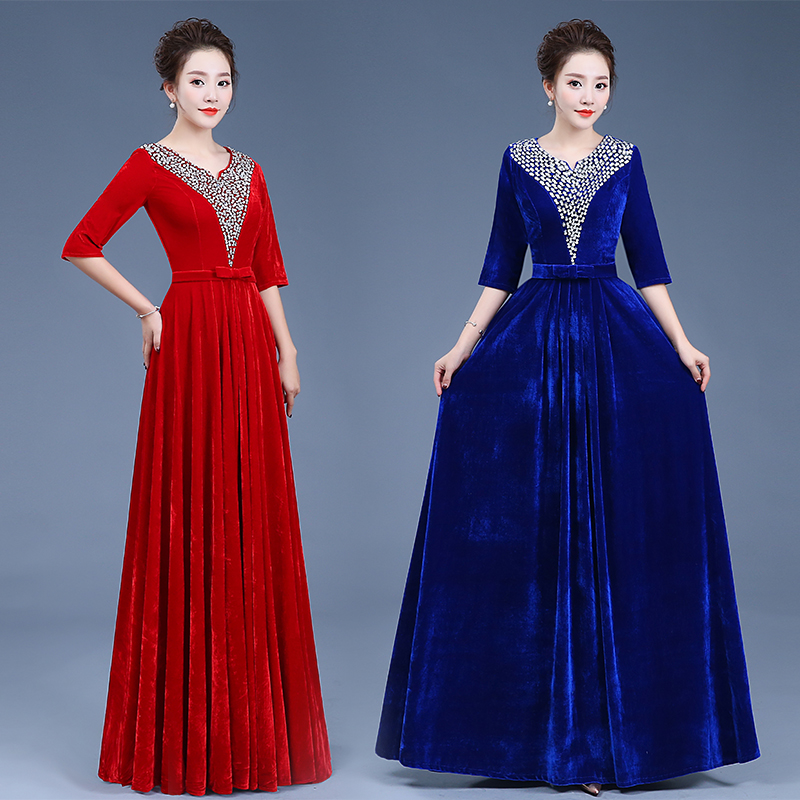 Big Chorus Out of Women's Long Skirt Adults Elegant Choir Costumes Aged 2022 New Stage Choral Costumes