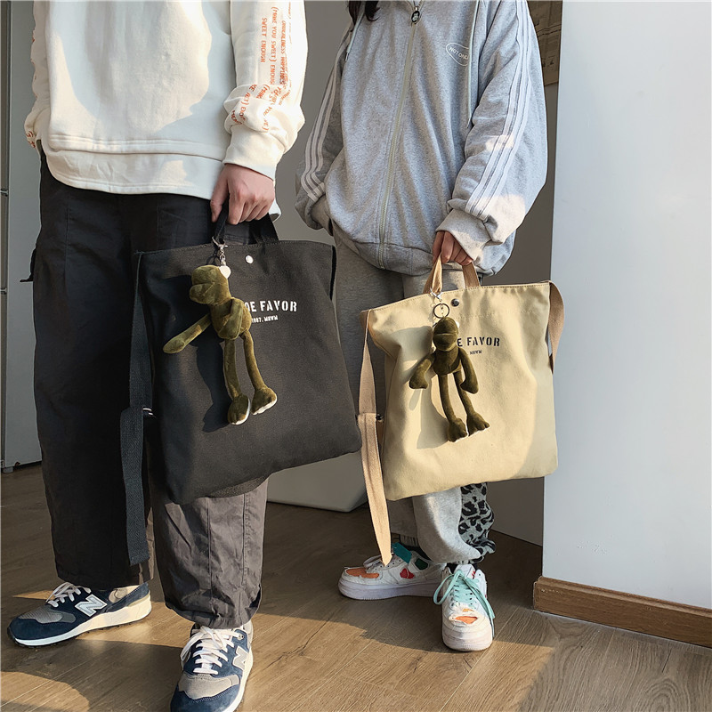 Canvas Bag Men's Brief Date Series Fashion Single Shoulder Bag Students Casual Han Version Sloping Shoulders Bag Large Capacity Hand Bag Tide Cards