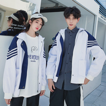 Class suit Autumn suit Hong Kong style student dress College style Junior high school uniform tide Korean version of men and women ins long sleeve baseball suit