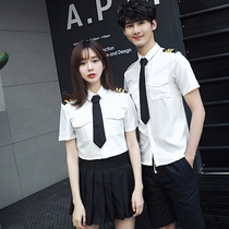 Japanese and Korean class uniform Sailor uniform Student uniform suit skirt College style men and women white shirt pleated skirt jk uniform