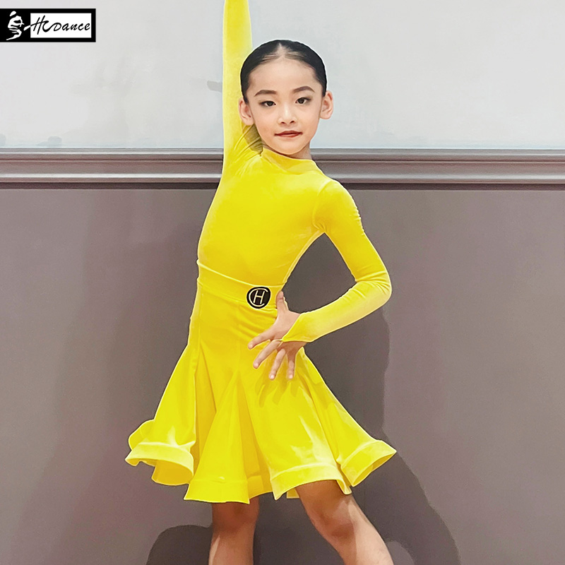 Real Madrid Latin dance suit girl professional competition rules suit new performance velvet suit HC6317 HC7137-Taobao