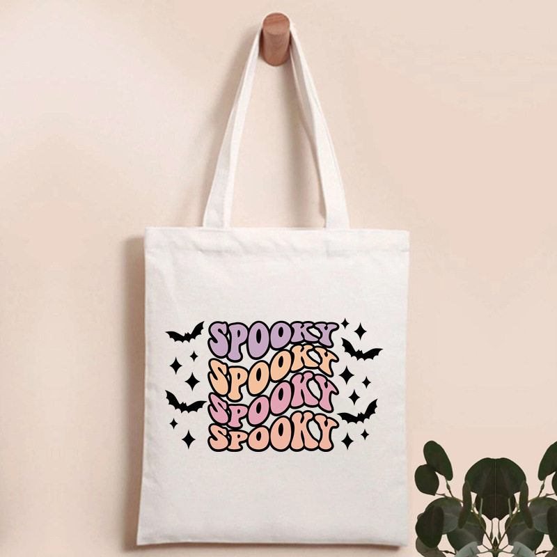Сумка halloween tote bag 欧美风个性万圣节手提袋糖果袋子单肩购物袋