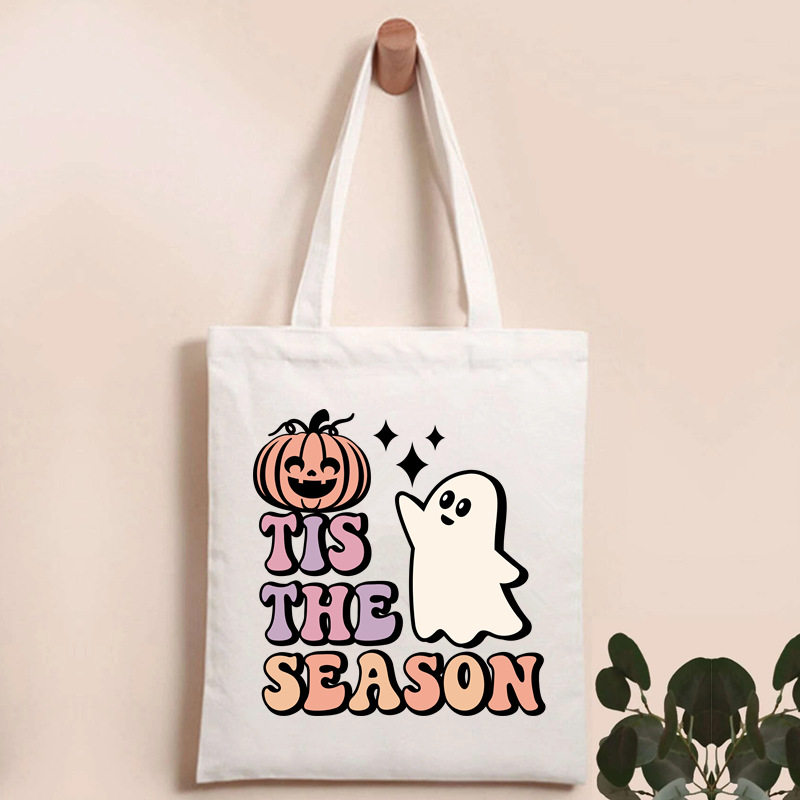 Сумка halloween tote bag 欧美风个性万圣节手提袋糖果袋子单肩购物袋